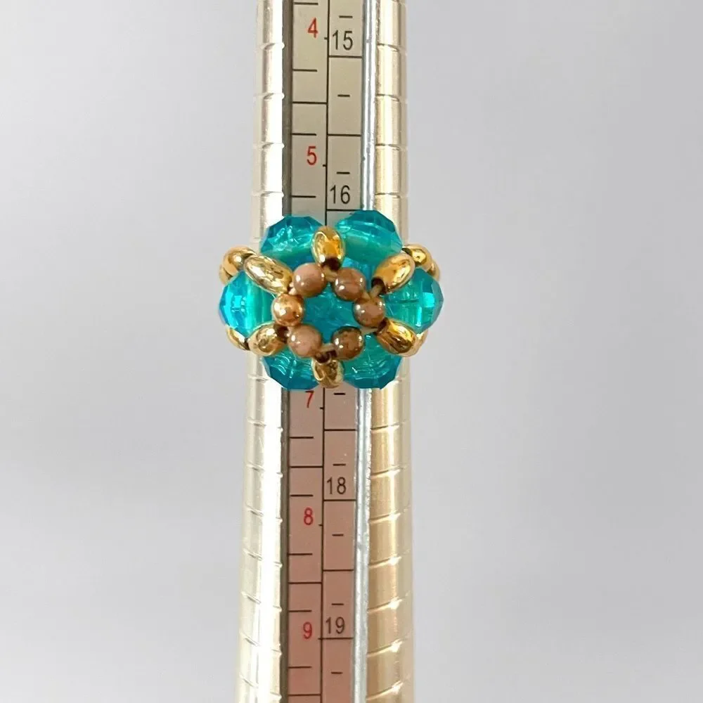 Vintage Bead Flower Ring